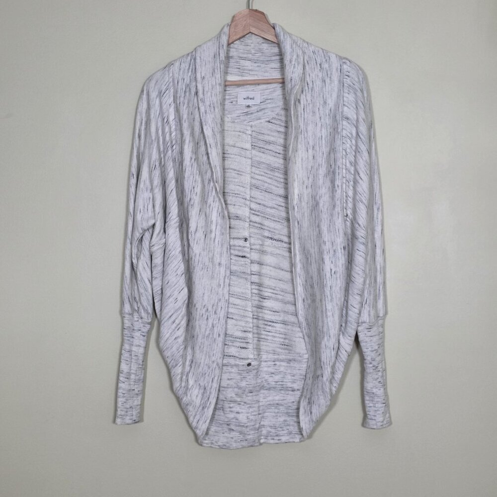Aritzia Wilfred Cocoon Cardigan XXS  Heathered Gray Diderot Open Front LS Studs